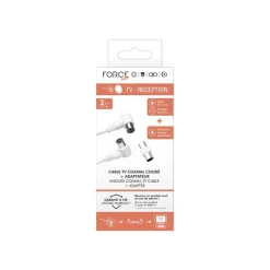Force Power Lite - Câble d'antenne - IEC connector (9.52mm) mâle incliné pour IEC connector (9.52mm) femelle incliné - 2 m - blanc