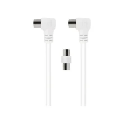 Force Power Lite - Câble d'antenne - IEC connector (9.52mm) mâle incliné pour IEC connector (9.52mm) femelle incliné - 5 m - blanc