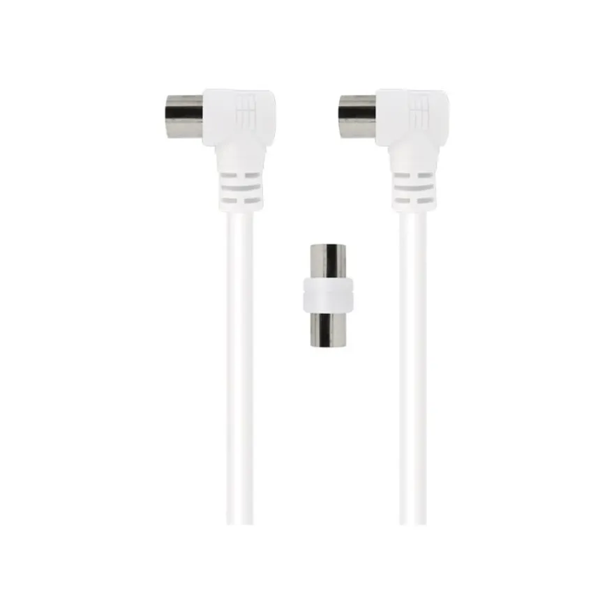 Force Power Lite - Câble d'antenne - IEC connector (9.52mm) mâle incliné pour IEC connector (9.52mm) femelle incliné - 5 m - blanc