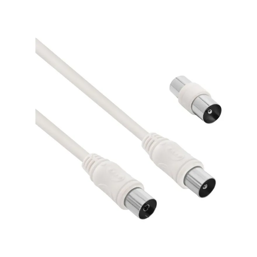 Force Power Lite - Câble d'antenne - IEC connector (9.52mm) mâle pour IEC connector (9.52mm) femelle - 2 m - blanc
