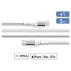 Force Power Lite - Câble USB-C (M) pour Lightning - 3 m - blanc