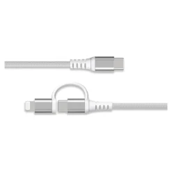 Force Power Lite - Câble USB - 24 pin USB-C (M) pour Lightning, 24 pin USB-C (M) - 3 A - 1.2 m - Prise en charge de Power Delivery, câble renforcé, solide - blanc