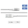 Force Power Lite - Câble USB (M) pour USB-C (M) - 2 m - blanc