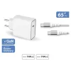 Force Power Lite - Chargeur secteur + câble USB-C - blanc