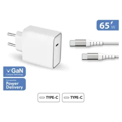 Force Power Lite - Chargeur secteur + câble USB-C - blanc