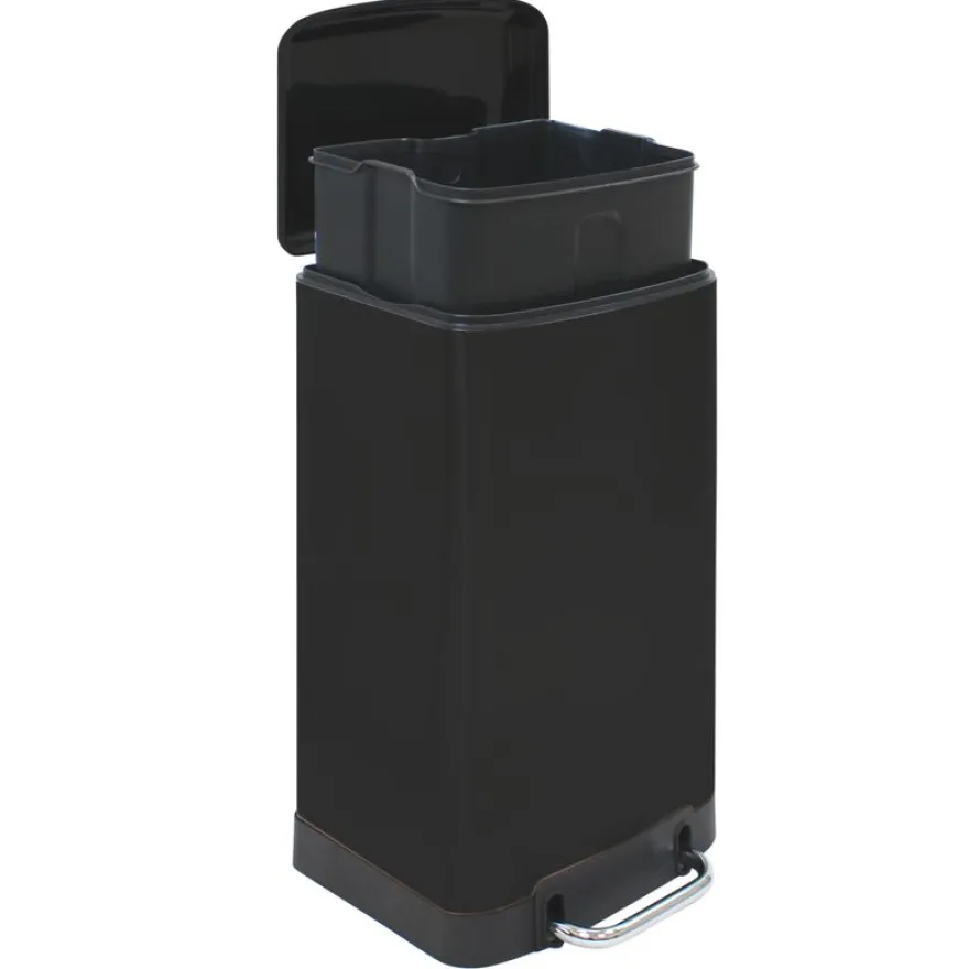 Frandis - Poubelle Urban - rectangulaire - 30L - noir