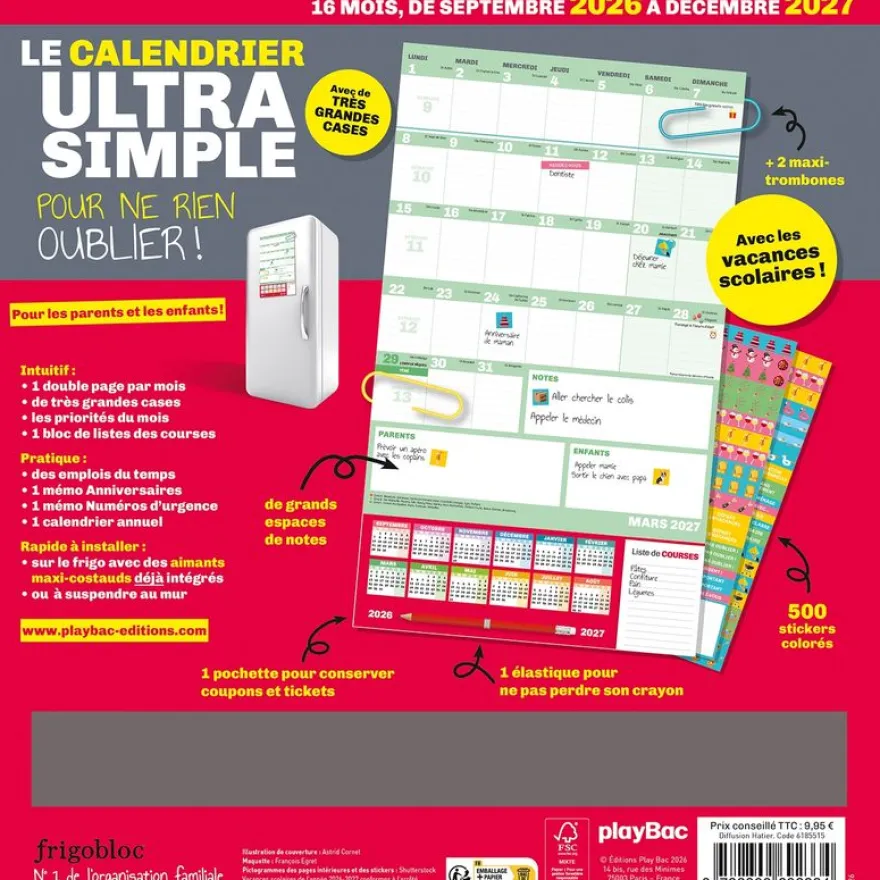 Frigobloc Le mini calendrier Ultra Simple pour une famille organisée !