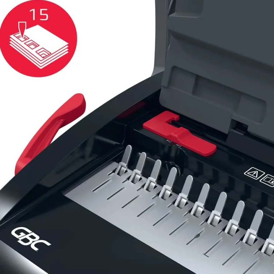 GBC CombBind CB15 - machine à relier / relieuse perforeuse manuelle - perfore 15 feuilles - relie 165f