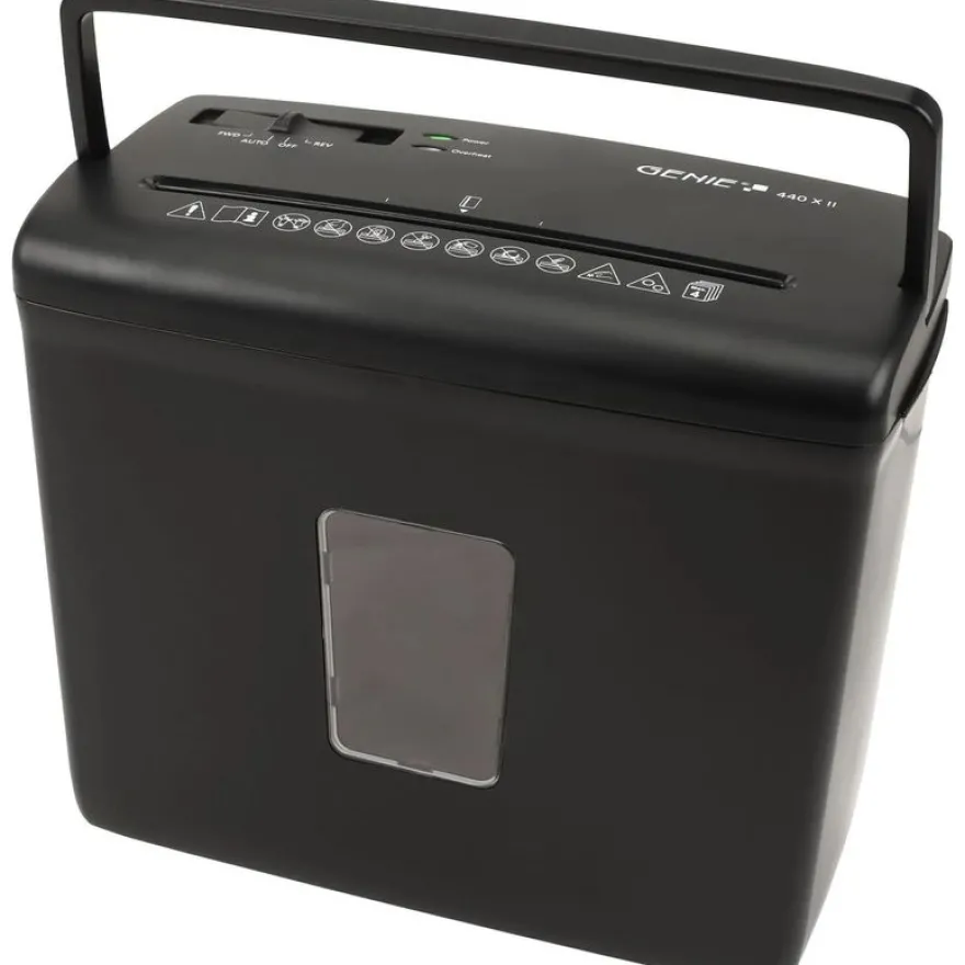Genie 440X II - destructeur de documents coupe croisée - 4 feuilles - Corbeille 9 litres -