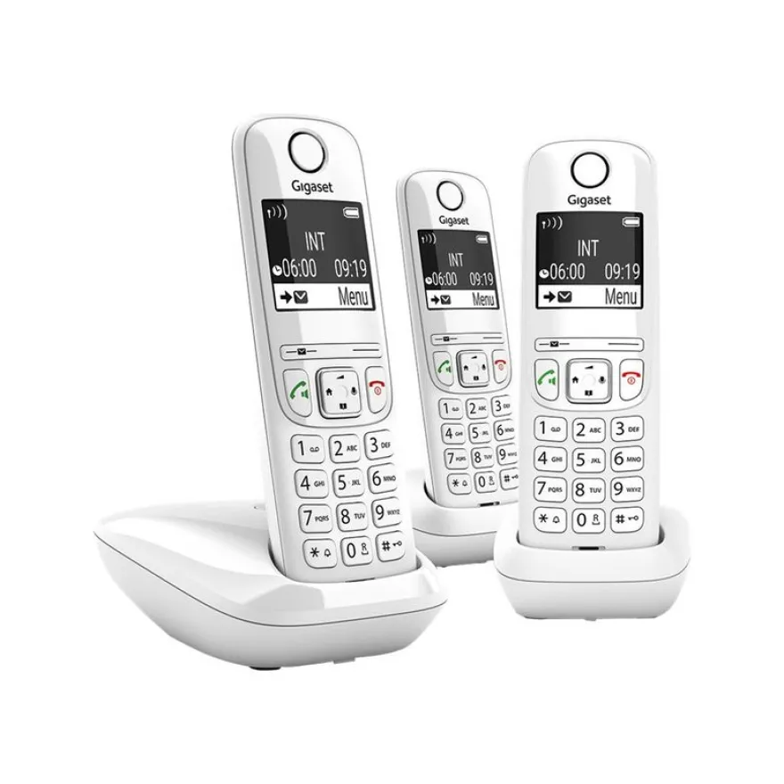 Gigaset AS690 Trio - téléphone sans fil + 2 combinés supplémentaires - blanc