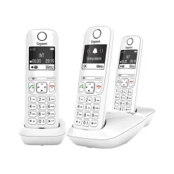 Gigaset AS690 Trio - téléphone sans fil + 2 combinés supplémentaires - blanc