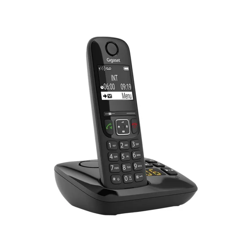 Gigaset AS690A Duo - téléphone sans fil + combiné supplémentaire - avec répondeur - noir