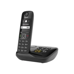 Gigaset AS690A Four - téléphone sans fil + 3 combinés supplémentaires - avec répondeur - noir