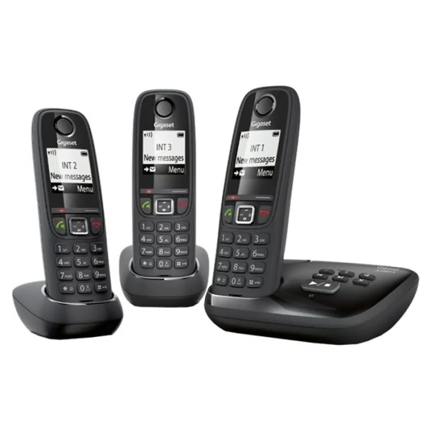Gigaset AS405A Trio - téléphone sans fil - système de répondeur avec ID d'appelant + 2 combinés supplémentaires