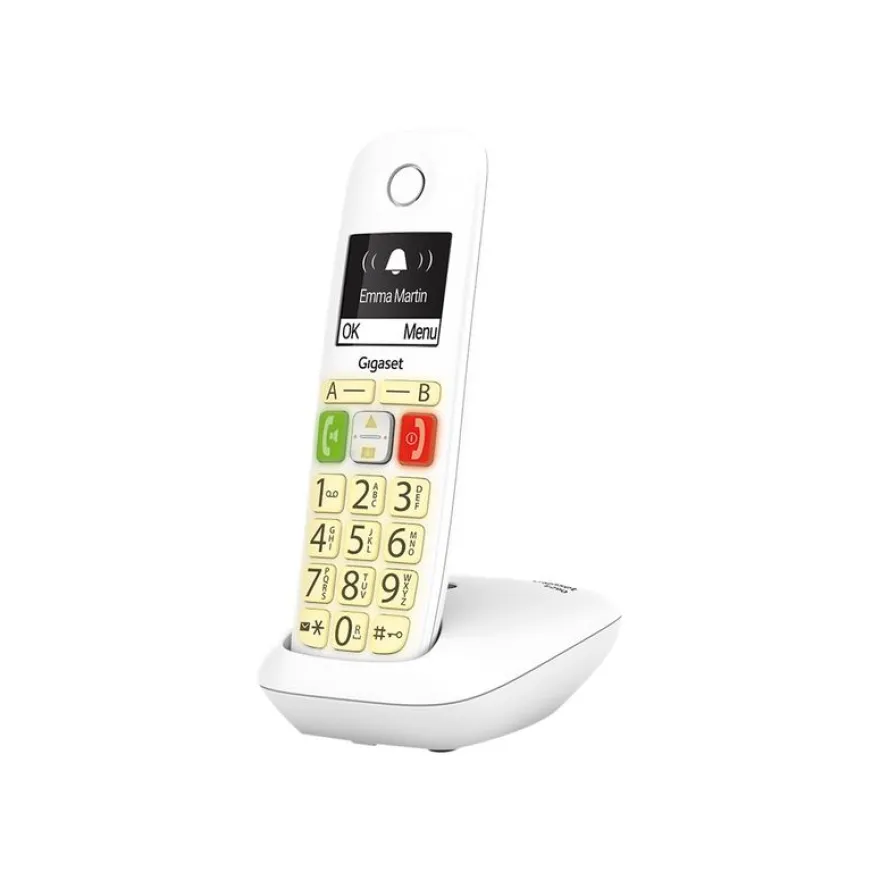 Gigaset E290 - téléphone sans fil à grosse touche - blanc