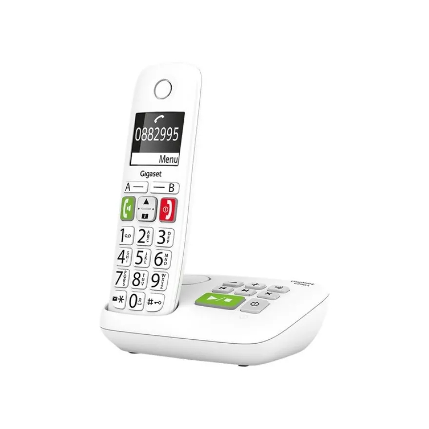Gigaset E290A - téléphone sans fil à grosse touche - avec répondeur - blanc