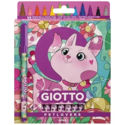 Giotto - Étui 12 feutres fins Petlovers - Chat
