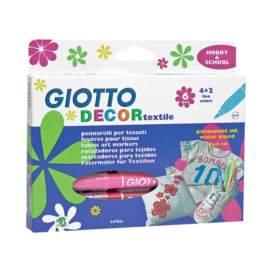 GIOTTO DECOR Textile - 6 Feutres - spécial textile