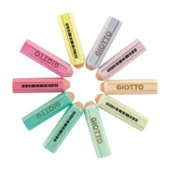 GIOTTO HAPPY GOMMA - Gomme - crayon - 15 x 65 mm - couleurs pastel, assorties - caoutchouc