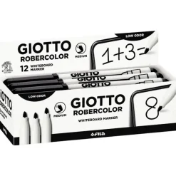 Giotto Robercolor - 12 Marqueurs effaçables - pointe ogive - noir