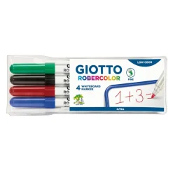 GIOTTO ROBERCOLOR - Pack de 4 marqueurs effaçables - couleurs assorties - pointe fine