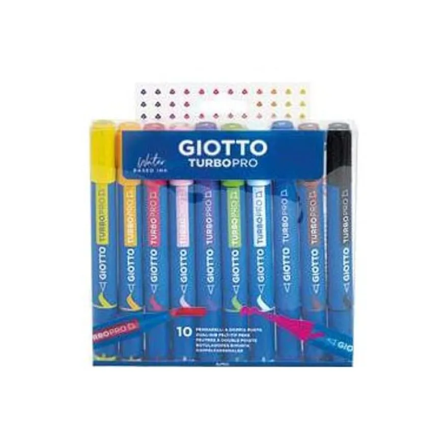 GIOTTO TurboPro - 10 crayons-feutres - couleurs classiques