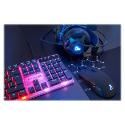 G-LAB Gallium - clavier gamer filaire + souris filaire + casque + tapis