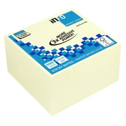 Global Notes - Notes adhésives - Pouvoir 3 fois plus adhésif - 400 feuilles - 75 x 75 mm - jaune
