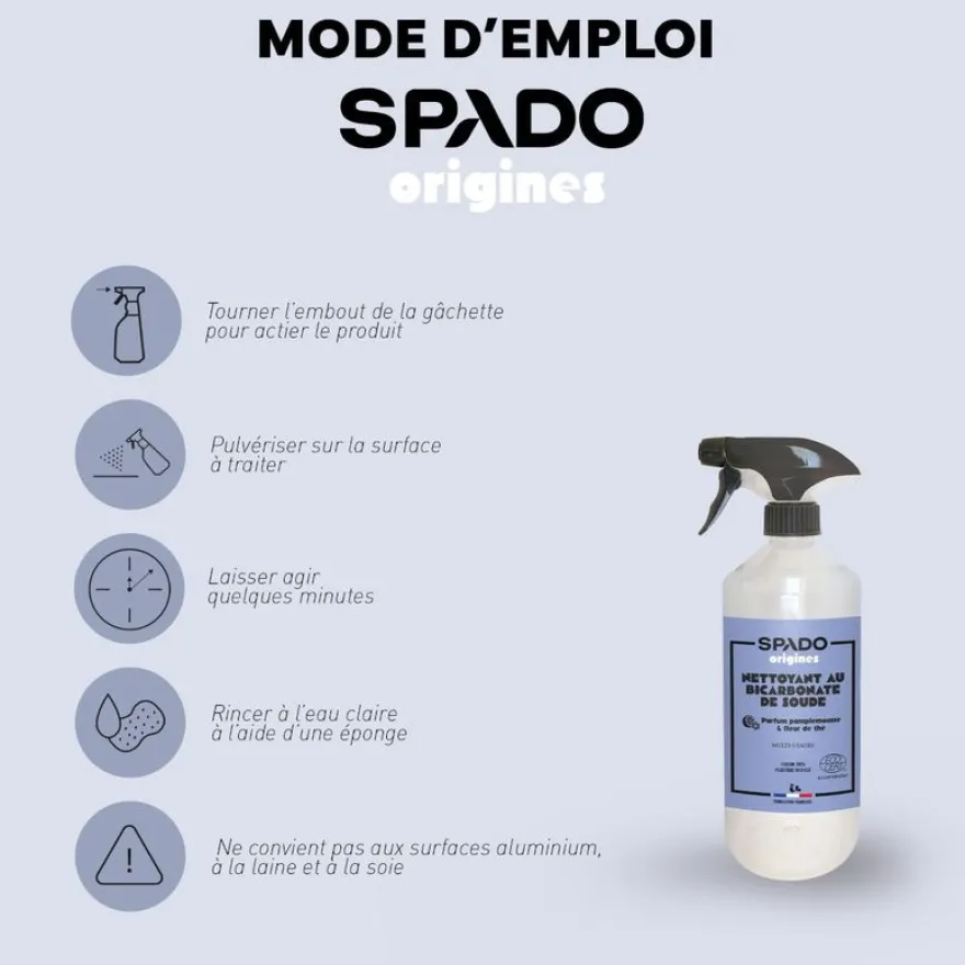 Gloss - Bicarbonate de Soude dégraissant/détartrant /nettoyant - vaporisateur 750 ml