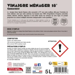 Gloss - Vinaigre Blanc ultra concentré - produit de nettoyage / détartrage - 5L