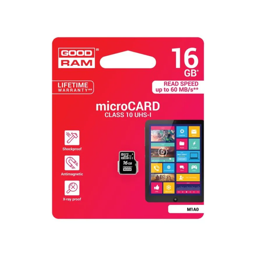 Goodram - carte mémoire 16 Go - Class 10 - micro SDHC - UHS-I U1