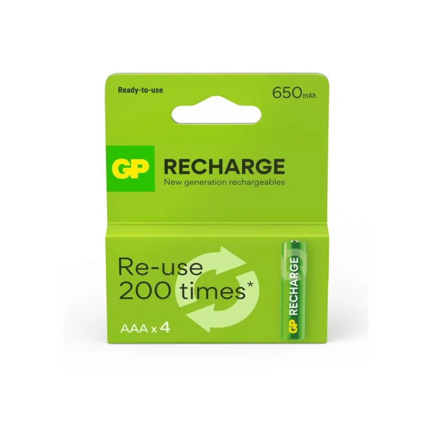 GP Recharge - 4 piles alcalines rechargeables - AAA LR03