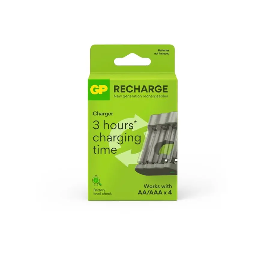 GP Recharge - hargeur de batteries pour 4xAA/AAA - 2600 mAh