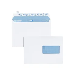 GPV - 200 Enveloppes C5 162 x 229 mm - 90 gr - fenêtre 45x100 mm - blanc - bande adhésive ouverture rapide