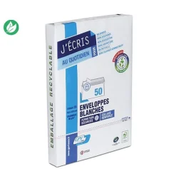 GPV – 50 Enveloppes C5 162 x 229 mm – 90 g – sans fenêtre – blanc – bande adhésive – fermeture petit côté