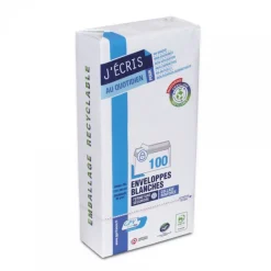GPV - 100 Enveloppes DL 110 x 220 mm - 80 gr - sans fenêtre - blanc - bande adhésive