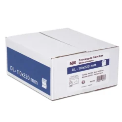 GPV - 500 Enveloppes DL 110 x 220 mm - 80 gr - fenêtre 45x100 mm - blanc - bande adhésive