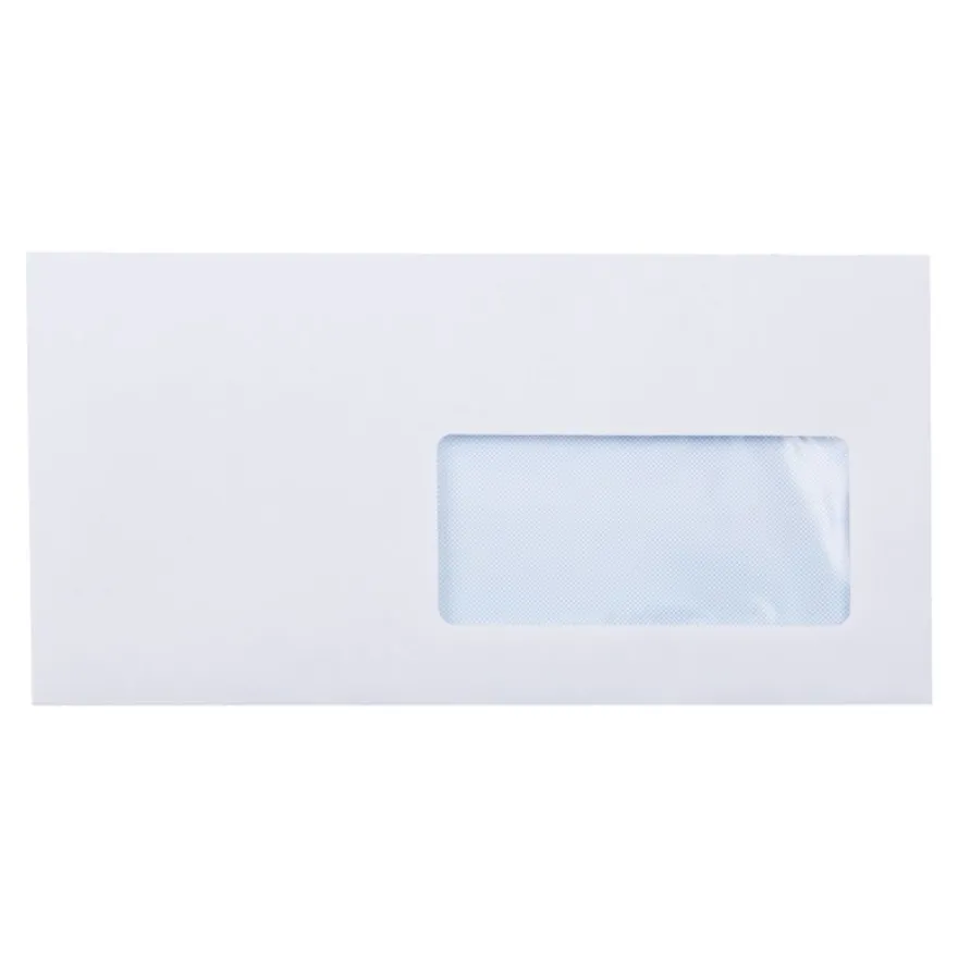 GPV - 500 Enveloppes DL 110 x 220 mm - 80 gr - fenêtre 45x100 mm - blanc - bande adhésive