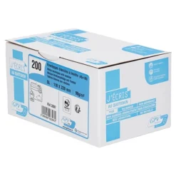 GPV - 200 Enveloppes DL 110 x 220 mm - 90 gr - fenêtre 45x100 mm - blanc - bande adhésive ouverture rapide