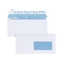 GPV - 200 Enveloppes DL 110 x 220 mm - 90 gr - fenêtre 45x100 mm - blanc - bande adhésive ouverture rapide