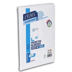 GPV - 10 pochettes blanches - C5 162 x 229 mm - 90 g/m² - sans fenêtre - blanc - bande adhésive