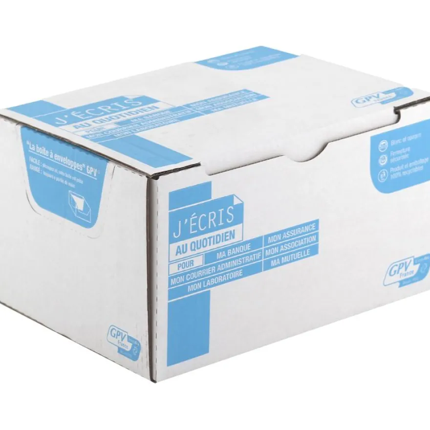 GPV - 500 Pochettes Enveloppes B5 250 x 176 mm - 90 gr - sans fenêtre - blanc - bande adhésive
