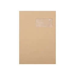 GPV - 250 Pochettes Enveloppes C4 229 x 324 mm - 90 gr - fenêtre 50x100 mm - kraft - bande adhésive