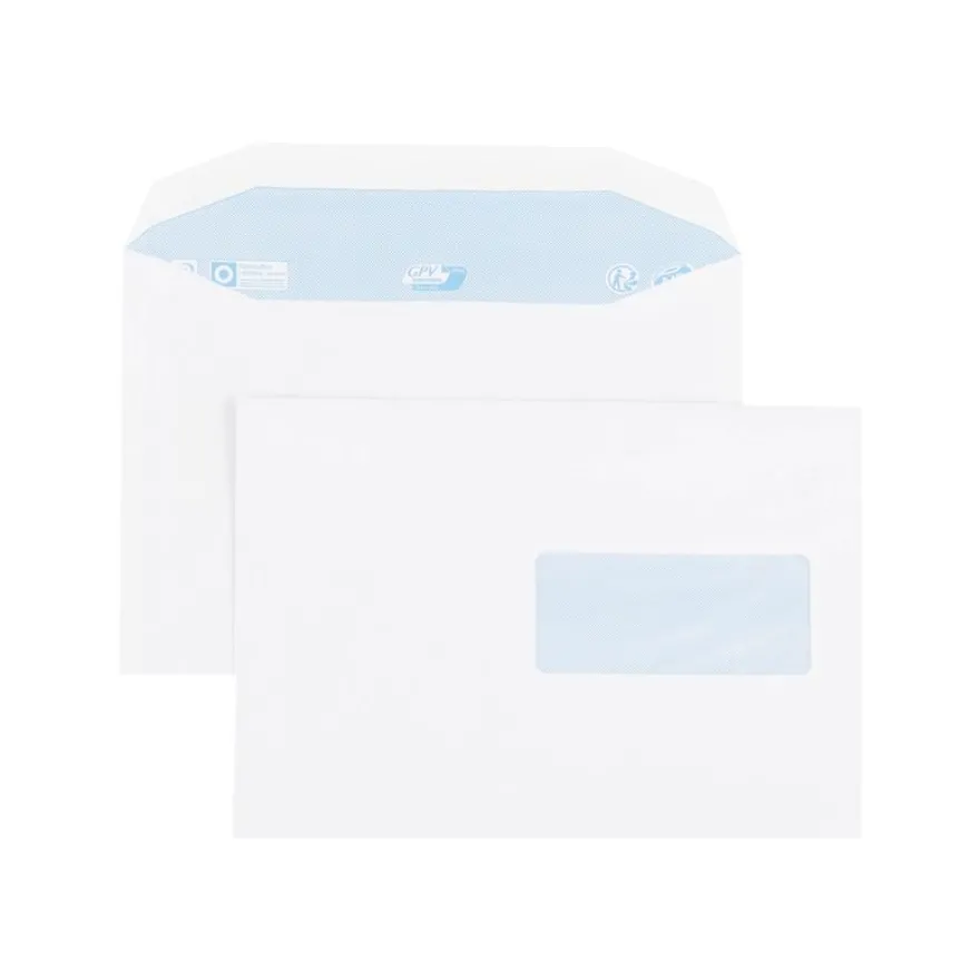 GPV Envel'Matic - 500 Enveloppes patte trapèze - C5 162 x 229 mm - 80 gr - fenêtre 45x100 mm - blanc