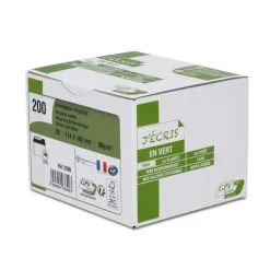 GPV Green - 200 Enveloppes recyclées C6 114 x 162 mm - 80 gr - blanc - bande adhésive ouverture rapide