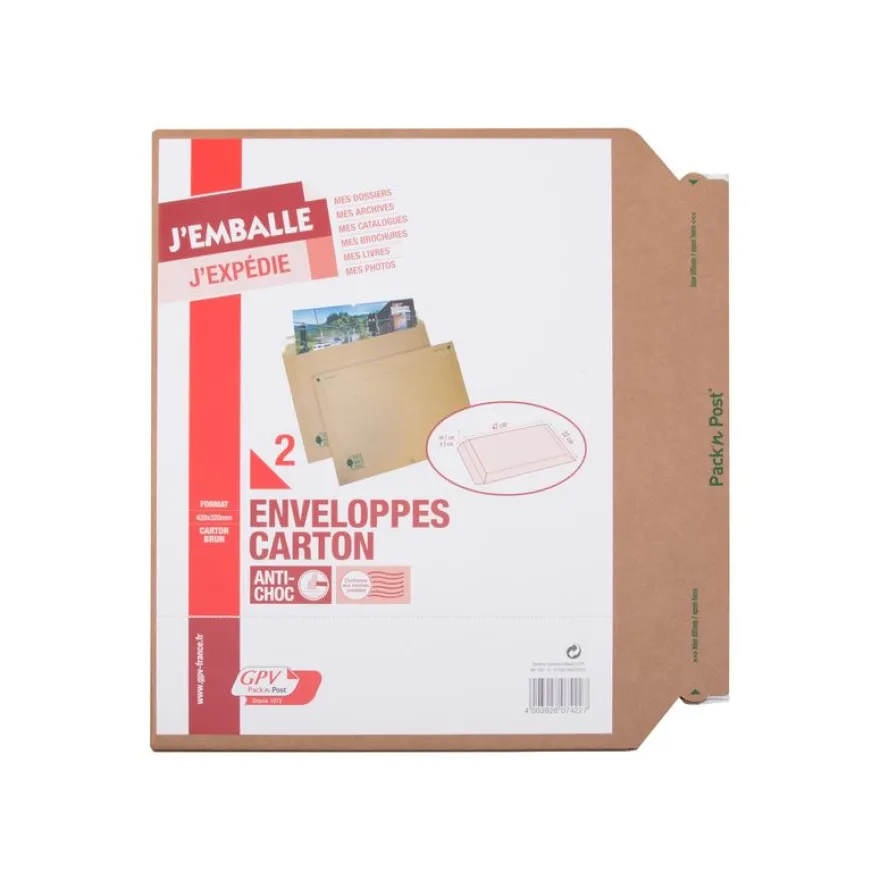 GPV Pack'n Post - 2 Enveloppes carton - 420 x 320 mm