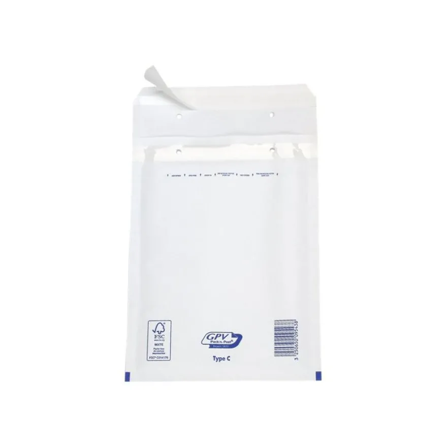GPV Pack'n Post - 100 Pochettes bulles - 140 x 215 mm - bande de protection