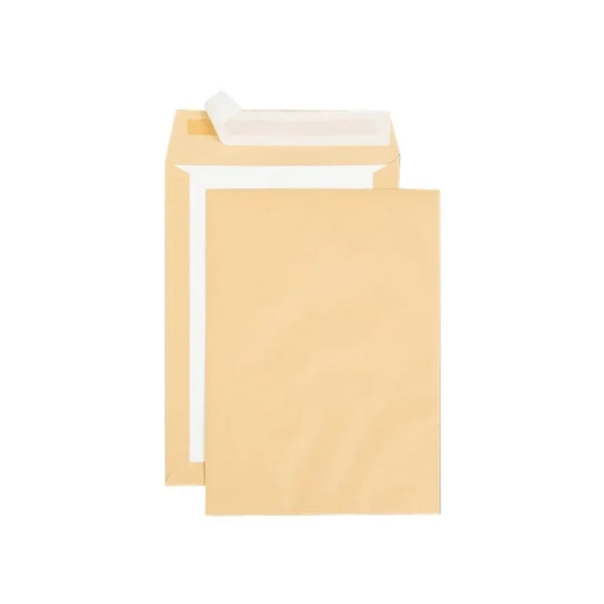 GPV Pack'n Post - 100 Pochettes kraft dos carton - C4 229 x 324 mm - 120 gr - bande auto-adhésive