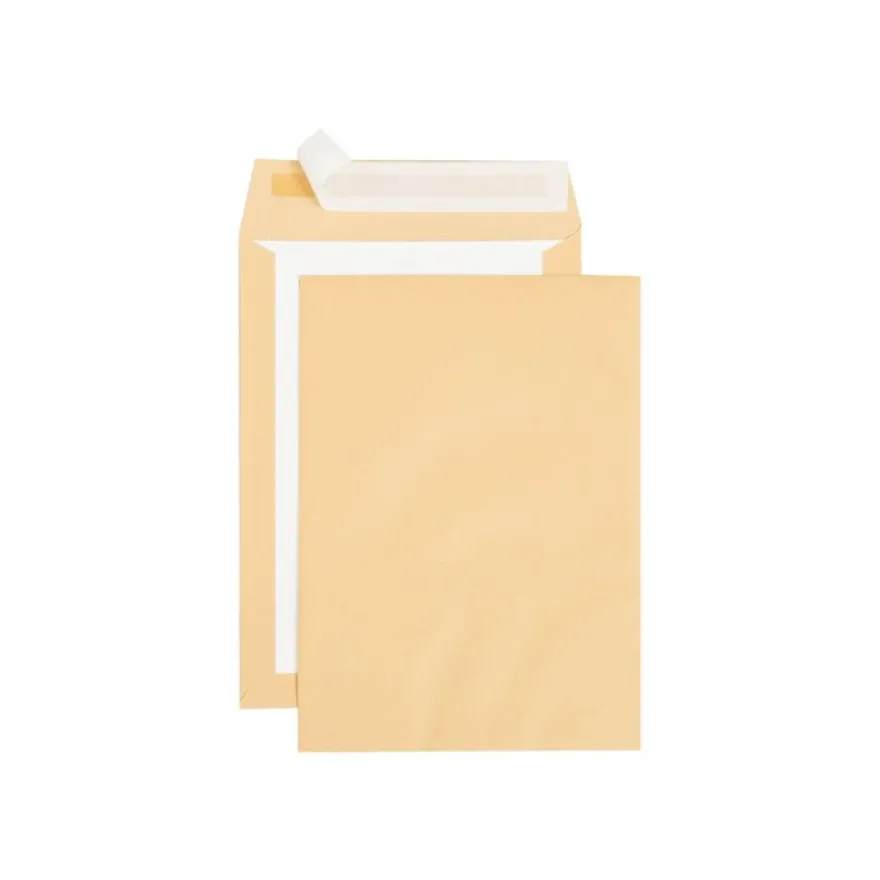 GPV Pack'n Post - 100 Pochettes kraft dos carton - C4 229 x 324 mm - 120 gr - bande auto-adhésive