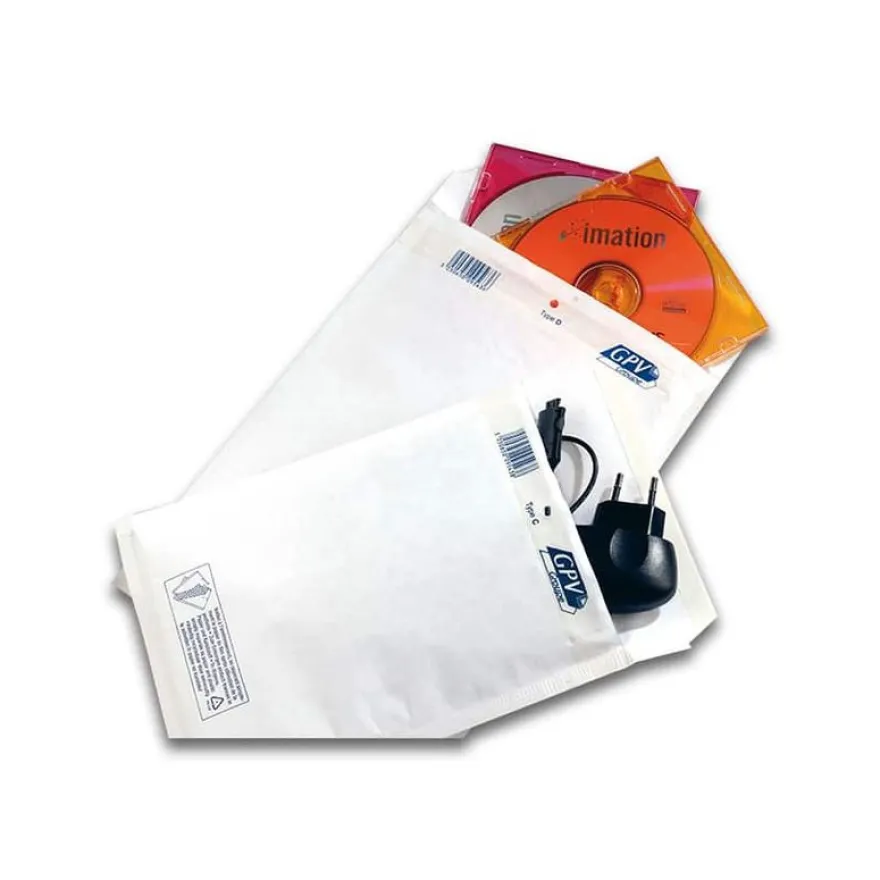 GPV Pack'n Post - 200 Pochettes bulles - 90 x 165 mm - bande de protection